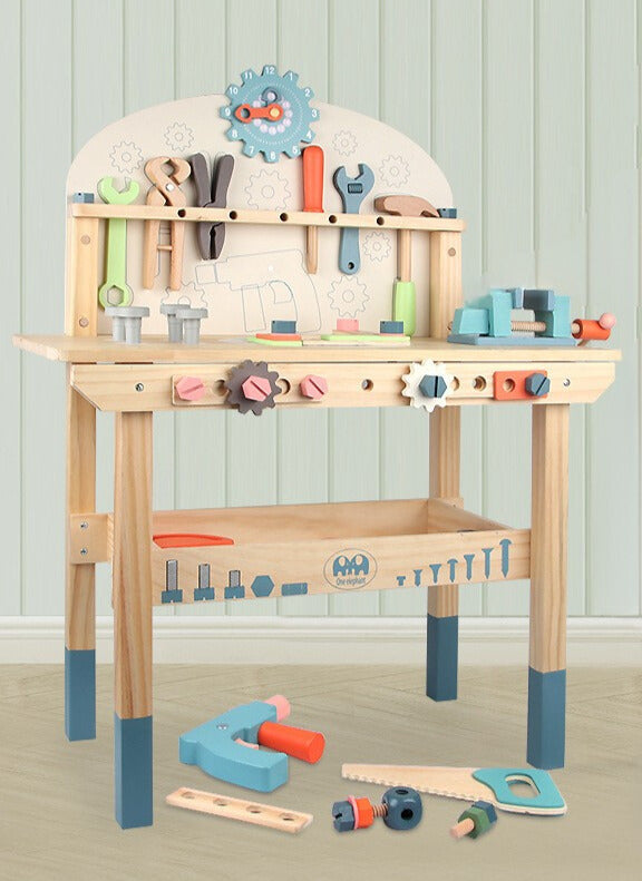 🛠️🌈 Houten Werkbank voor Kinderen – Multifunctioneel Educatief Speelbord 🎨🧩