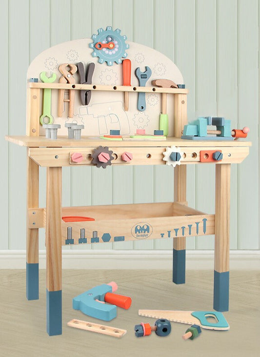 🛠️🌈 Houten Werkbank voor Kinderen – Multifunctioneel Educatief Speelbord 🎨🧩