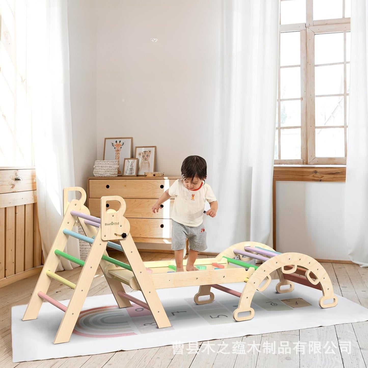 Houten babygym & klimset – natuurlijk spelplezier 🌿🧸