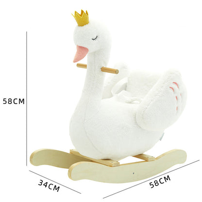 Swan Prince – Baby Houten Schommelpaard 🎠