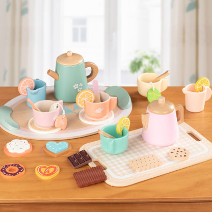 🍵✨ Houten Theeservies voor Kinderen – Pret & Rollenspel 🧸🌸