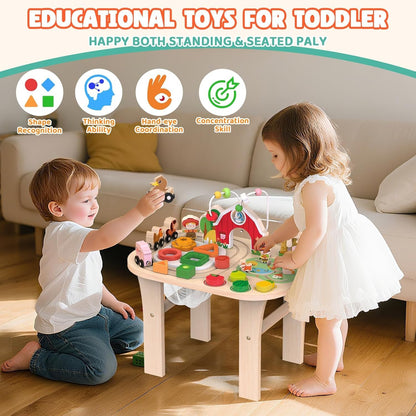 Houten Activiteiten Speeltafel – Spelen, Ontdekken & Fantasie
