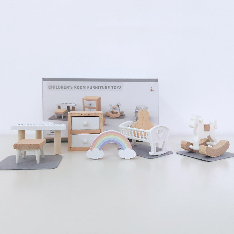 Houten Poppenhuis Meubelset – Voor Eindeloze Verhalen