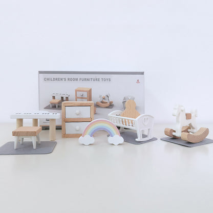 Houten Poppenhuis Meubelset – Voor Eindeloze Verhalen