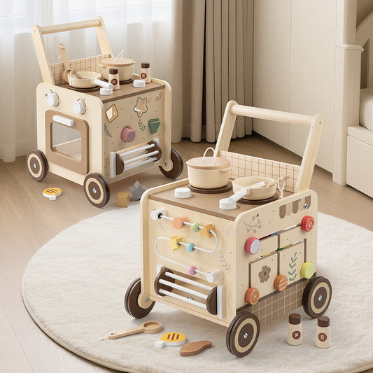 Multifunctionele Houten Speelkeuken & Loopwagen ❤️