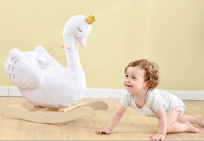 Swan Prince – Baby Houten Schommelpaard 🎠