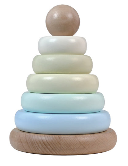 🌈✨ Kleurrijke Houten Regenboog Toren – Stapel- & Bouwblokken 🧸🎨