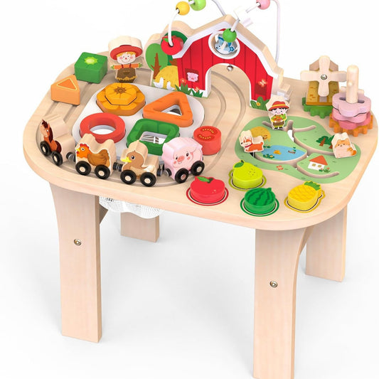 Houten Activiteiten Speeltafel – Spelen, Ontdekken & Fantasie
