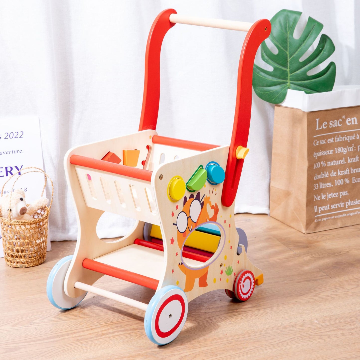 Houten Boodschappenkar 🛒✨